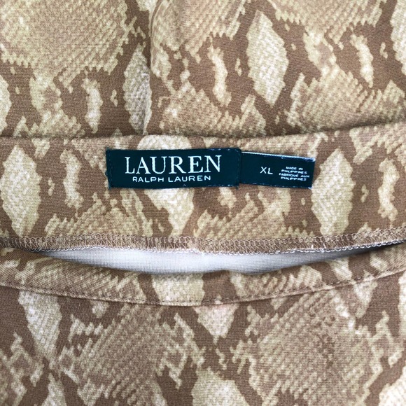 LAUREN Ralph Lauren Womens Size XL Ponte Knit Python Print Dress Short Sleeves - Picture 4 of 7